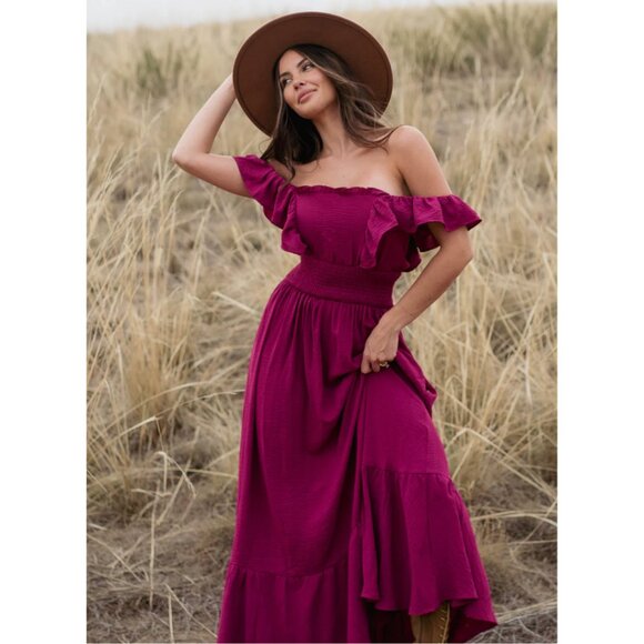 Joyfolie Dawn Dress in Raspberry - Picture 7 of 9